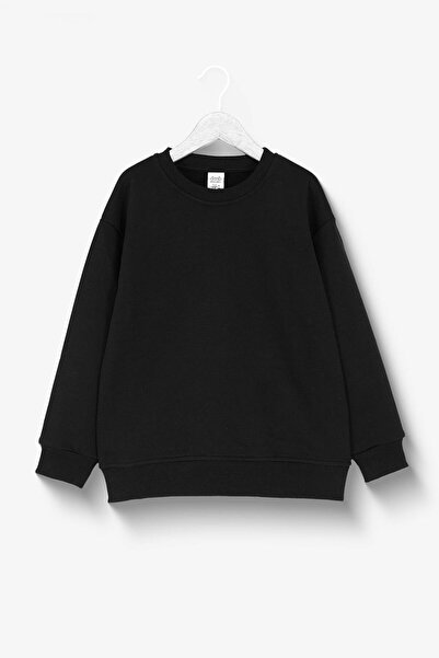RAPAPA Children's Black Basic Sweatshirt - Soft Cotton Fabric 5639
