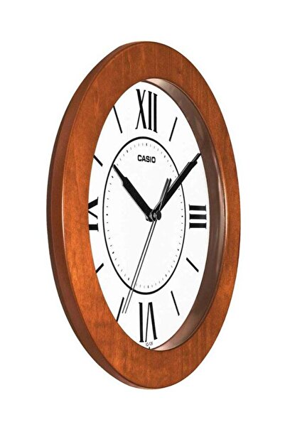 Casio Round Shaped Analog Wall Clock Brown/White/Black