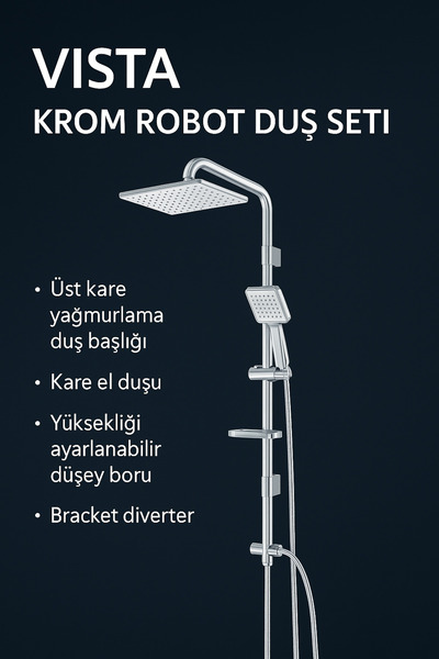 DIAMOND VİSTA KROM ROBOT DUŞ SETİ