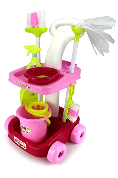 LITTLE ANGEL – Kids Cleaning Toys Trolley Set with Accessories