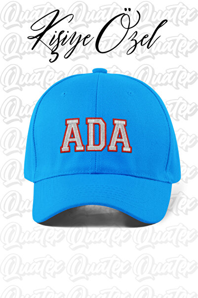 QUATEX [İSTEDİĞİNİZ İSMİ NAKIŞLA YAZIYORUZ] - Kişiye Özel Şapka - Mavi %100 P...