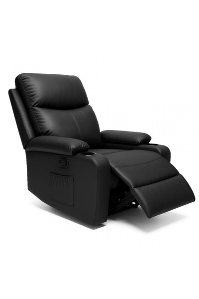 JollyMag Comfortable sofa-type armchair, black -leather, JollyMag, SOF01CZ