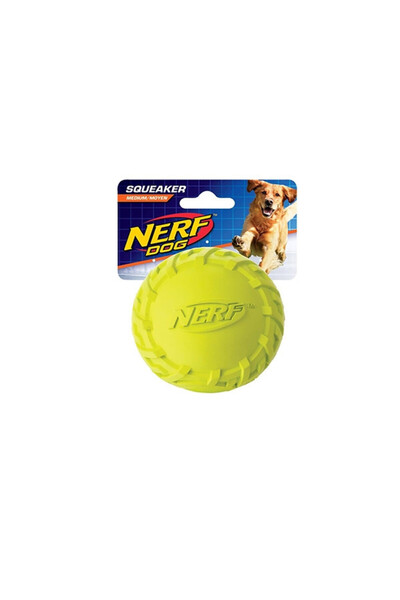 Nerf dog TIRE SQUEAK BALL GREEN/RED ( SMALL )