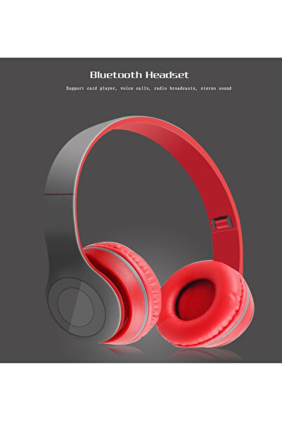 MRG Wireless headphones P47 Red with bluetooth microphone
