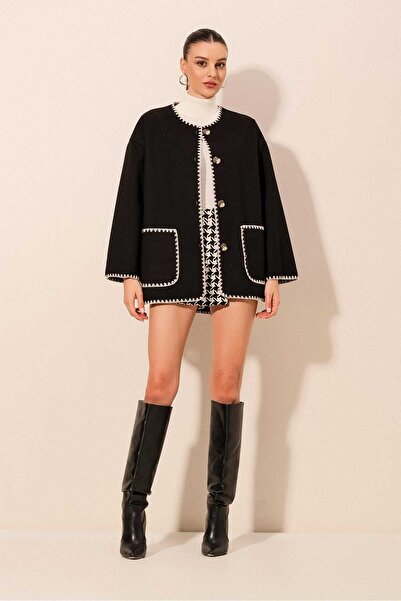 alita butik Boyfriend Shepherd Embroidered Cashmere Jacket