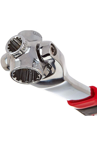 MRG Universal wrench M-474, 48 in 1, Multifunctional, 360 degree rotation, Black / Red