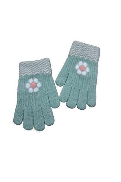 Kitti Girl's Knitted Floral Figured Gloves