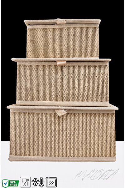 Maloria UrbanEco 3’lü Katlanır Bambu Sepet Seti | Çok Amaçlı Düzenleyici ve S...