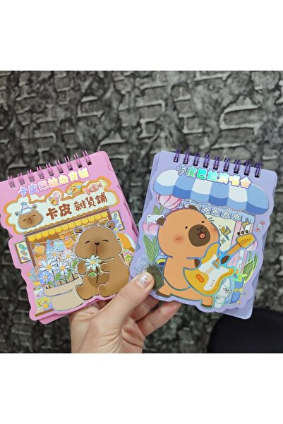 senacacollection 1 Pcs Capybara (Kapibara) Sticker and Notepad with Spiral Binding