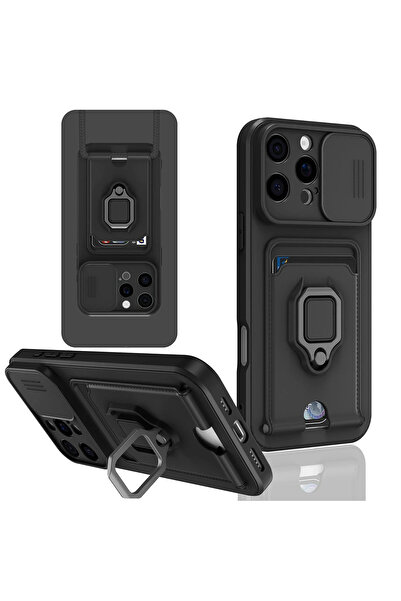 NewFace حافظة سيليكون لهاتف آيفون 16 برو من إس بي تي آر إن إس مع حامل بطاقات ...