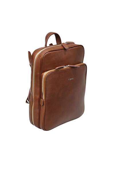 GUARD Tan Horizontal Leather Backpack