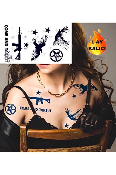 Mecit Tuhafiye 1 AY KALICI YILDIZ KUŞ KOL BİLEK VÜCUT İÇİN GEÇİCİ DÖVME