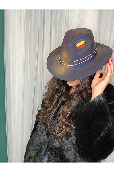 laviyonsa Romania Flag Detailed Design Stamp Fedora Hat