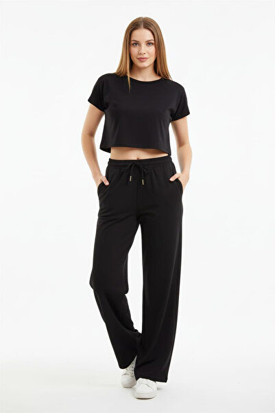 CoCo Modal Fabric Basic Pants with Elastic Waistband and Drawstring