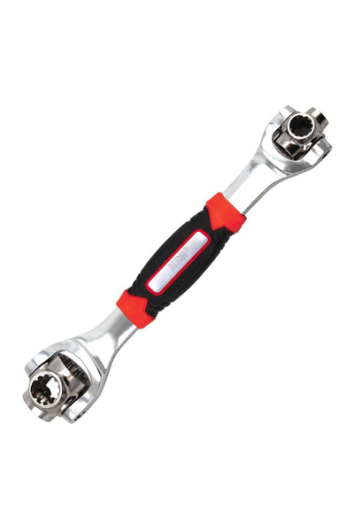 MRG Universal wrench M-474, 48 in 1, Multifunctional, 360 degree rotation, Black / Red