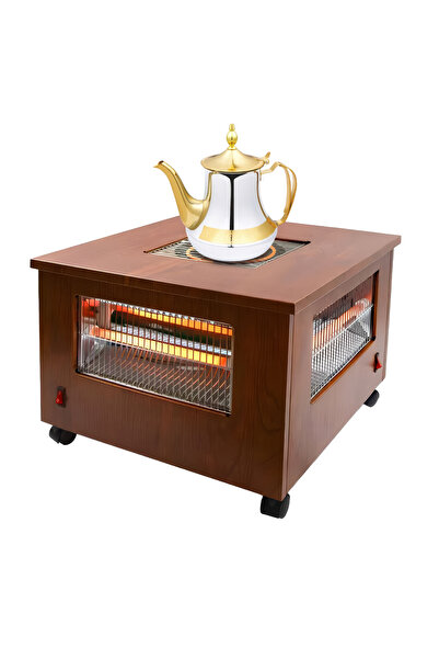 TOSCANA U 2000W electric wood-burning stove with top heating element and wheels