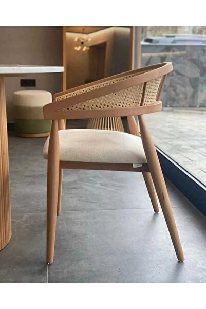 AZELSAN Hazeranlı Sandalye Ahşap Sandalye Salon Sandalyesi Yemek Odası Sandal...