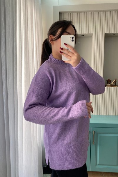Auroveen Oversized Soft Textured Turtleneck Knitwear Sweater Av257045