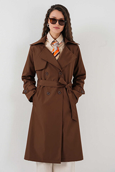 alita butik Double Breasted Collar Trench Coat