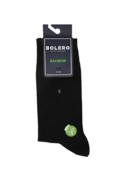 Bolero Men's Premium Stitch-Free Striped Square Bamboo Socks Black