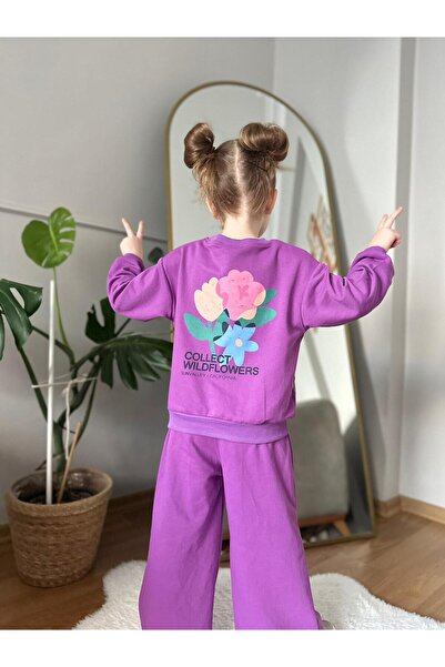 CoolCix New Season Transitional Cotton Loose Wide-Leg Floral Print Top and Bottom Set