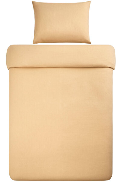By Masuaa 100% Cotton Beige Akfil Fabric Single Duvet Cover Set