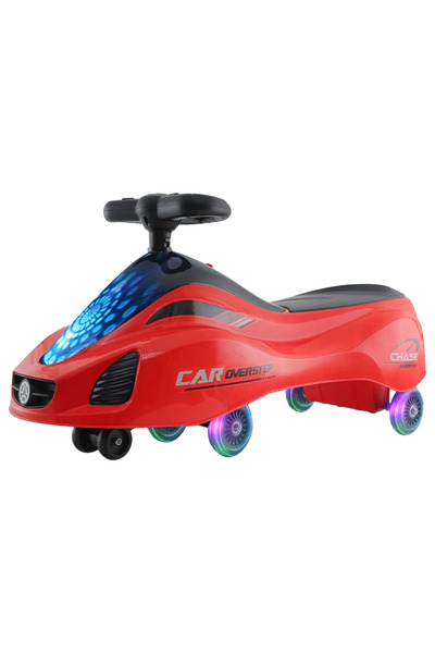 LITTLE ANGEL - لعبة سيارة أرجوحة للأطفال مزودة بضوء - أحمر