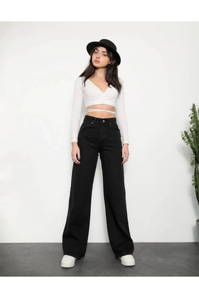 kleshus Çnr Miya Pantaloni de damă cu talie înaltă, cu picior larg, lejer, co...