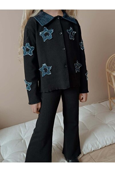 le petit sole Original Denim Dobby Washed Ribbed Bottom and Top Set