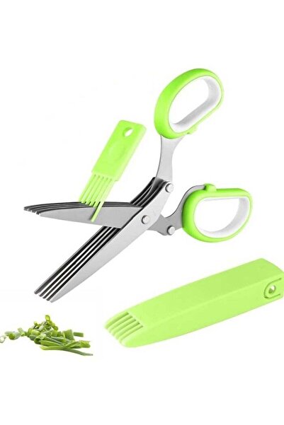 Generic 5-Blade Stainless Steel Multi-Purpose Herb Scissors - for Chopping Ci...