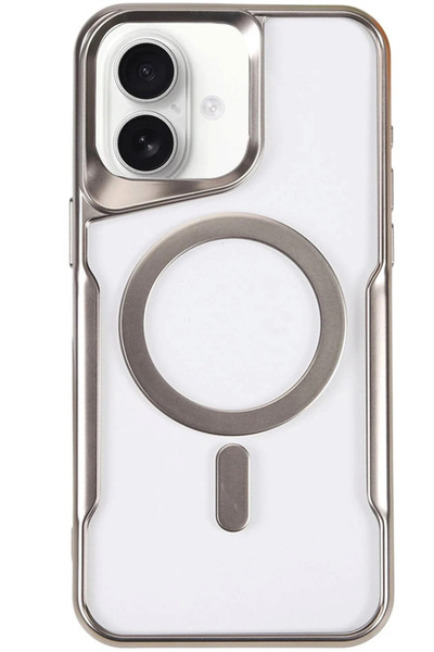 NewFace Sptrns iPhone 16 Plus Case Boyi Magsafe Silicone Cover (191333) - Silver