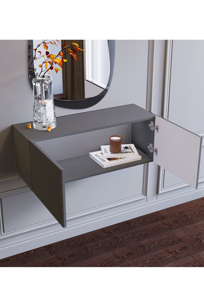 EGEALP MOBİLYA duvara monte makyaj masası dresuar şifonyer antre ve tv ünitesi 80 cm