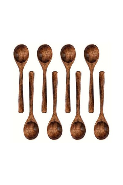 Generic 8 PCS Wooden Spoons for Eating, Wooden Honey Spoons for Tea, Wooden T...