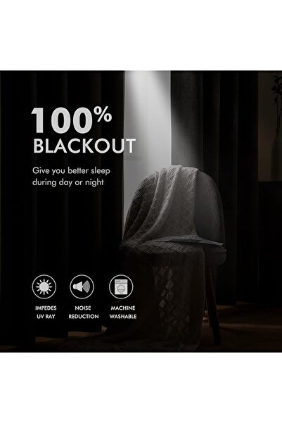 OEM Set of 2 MIULEE curtains, opaque, polyester, with rings, 140 x 140, mint green