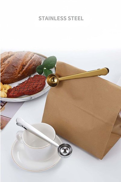 Generic Stainless steel coffee measuring spoon multifunctional food sealing c...