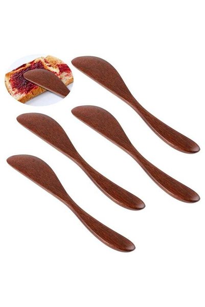 Generic 4Pcs Wooden Butter Knife,Jam Spreader Knives Jelly Cheese Spreaders K...