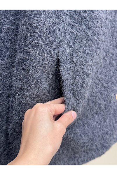 BENAHOLL Eara Double Pocket Gold Button Mango Cashmere Jacket-Bn4541 Anthracite