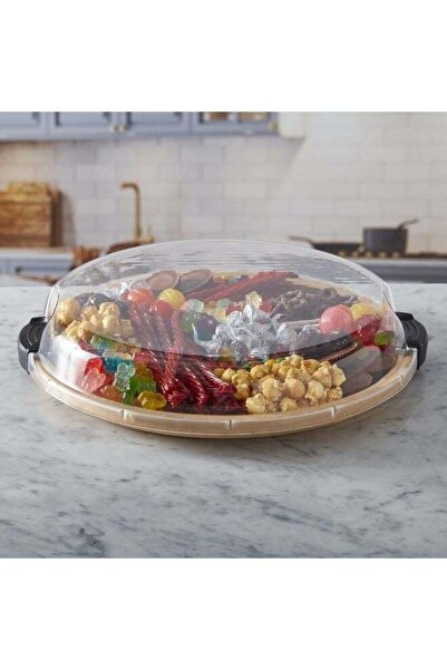 Generic Board Bamboo Cutting Board with Built-In Compartments and Clear Locki...