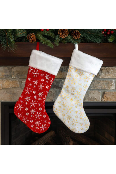 Issa 12 pcs Decorative Christmas boot set (12 pieces) made of soft velvet witcorative