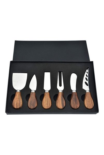 Generic 6-Piece Cheese Knife Set Brown/Silver