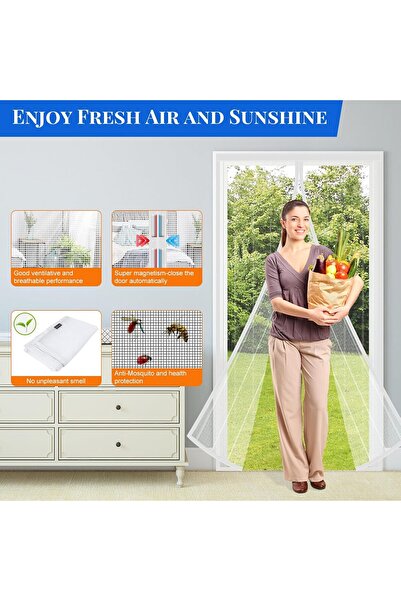 OEM MYCARBON Magnetic Net, 140x240 cm, Fiberglass, Automatic Closure with Strong Magnets, White