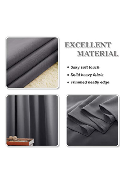 OEM PONY DANCE curtain, opaque, with rings, 255 x 280 cm, gray