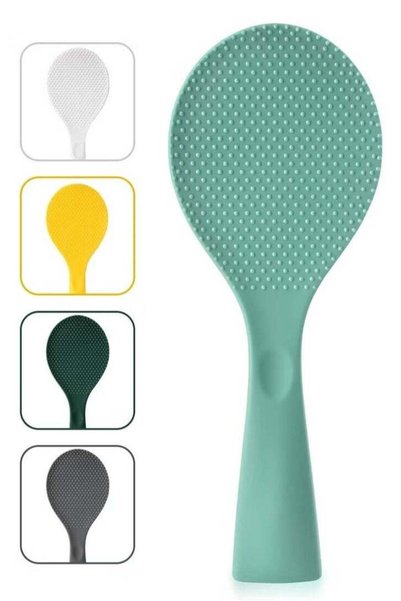 Generic Aqua Silicone Non-Stick Rice Paddle, Heat-Resistant Serving Spoon for...
