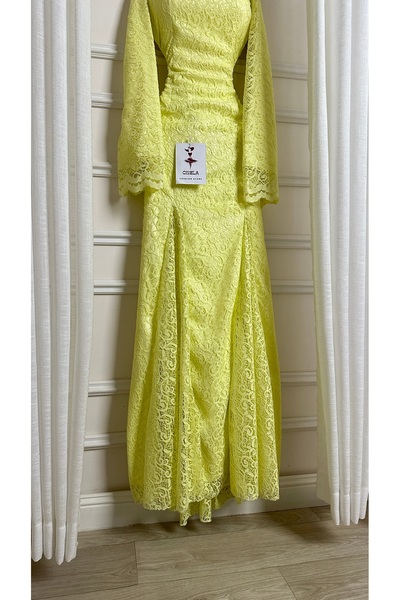 Onila Yellow lace dress, elegant and luxurious