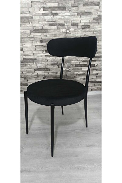 UzHome TEDDY SANDALYE KILIFI KADİFE MATI FRANSUZ KUMAŞ SİYAH RENGİ