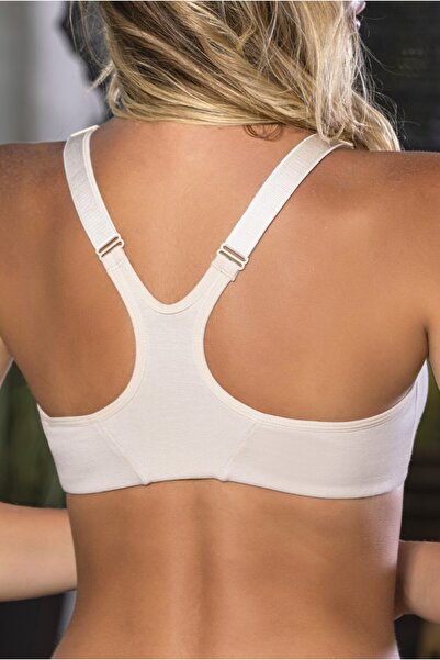 PERLMUTT Front Zipper Medical Cotton Sports Bra, Comfortable Bra with Cross Support