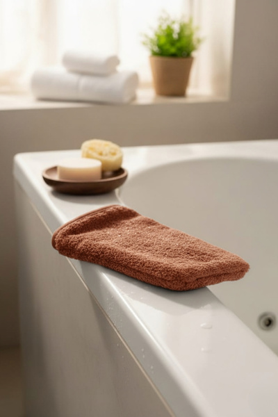 Salvia Dione 100% Bamboo Face and Body Bath Scrub Loofah - for Sensitive Skin, Natural, Soft, Orange Shower Loofah Scrub