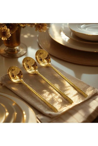 Generic 3-Piece Table Spoon Set Gold 19.3cm