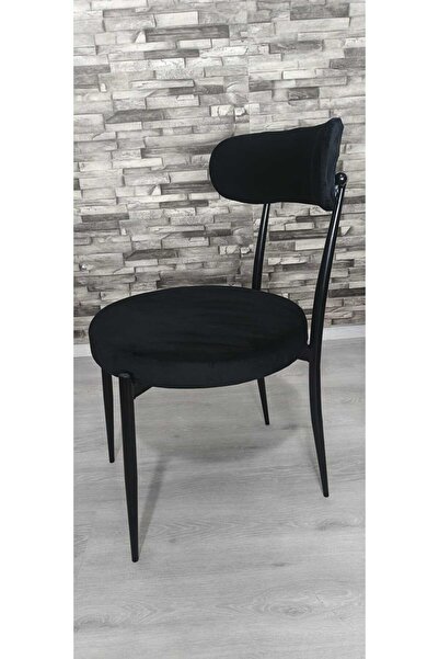 UzHome TEDDY SANDALYE KILIFI KADİFE MATI FRANSUZ KUMAŞ SİYAH RENGİ