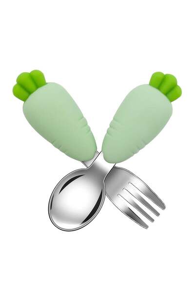 Generic Toddler Fork and Spoon Set, 2 Pcs Stainless Steel Kids Cutlery Set Ba...